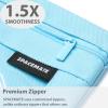 imageSPACEMATE 2 Pack Binder Pencil Pouch Case Box Bag for 3 Ring Binder School Supplies Girls Boys Kids Clear Preppy Stuff Large Aesthetic Pen Organizer Back to College Stationary Light PurpleSky Blue
