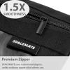 imageSPACEMATE Binder Pencil Pouch Case Box Bag for 3 Ring Binder School Supplies Girls Boys Kids Clear Preppy Stuff Large Aesthetic Pen Organizer Back to College Stationary 1 Pack GrayCoal Black