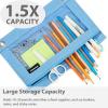 imageSPACEMATE Binder Pencil Pouch Case Box Bag for 3 Ring Binder School Supplies Girls Boys Kids Clear Preppy Stuff Large Aesthetic Pen Organizer Back to College Stationary 1 Pack GrayCornflower Blue