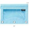 imageSPACEMATE Binder Pencil Pouch Case Box Bag for 3 Ring Binder School Supplies Girls Boys Kids Clear Preppy Stuff Large Aesthetic Pen Organizer Back to College Stationary 1 Pack Coal BlackSky Blue