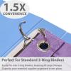 imageSPACEMATE Binder Pencil Pouch Case Box Bag for 3 Ring Binder School Supplies Girls Boys Kids Clear Preppy Stuff Large Aesthetic Pen Organizer Back to College Stationary 1 Pack Coal BlackPurple