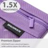 imageSPACEMATE Binder Pencil Pouch Case Box Bag for 3 Ring Binder School Supplies Girls Boys Kids Clear Preppy Stuff Large Aesthetic Pen Organizer Back to College Stationary 1 Pack Coal BlackPurple