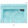 imageSPACEMATE Binder Pencil Pouch Case Box Bag for 3 Ring Binder School Supplies Girls Boys Kids Clear Preppy Stuff Large Aesthetic Pen Organizer Back to College Stationary 1 Pack Coal BlackEggshell Blue