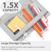 imageSPACEMATE Binder Pencil Pouch Case Box Bag for 3 Ring Binder School Supplies Girls Boys Kids Clear Preppy Stuff Large Aesthetic Pen Organizer Back to College Stationary 1 Pack Coal BlackGray