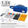 imageSPACEMATE Pencil Case Pouch Box Bag School Supplies Girls Boys Kids Cute Preppy Stuff Large Big Capacity Aesthetic Canvas Pen Organizer Back to College Stationary Sky Blue Simple Style 1200mlRoyal Blue