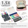 imageSPACEMATE Pencil Case Pouch Box Bag School Supplies Girls Boys Kids Cute Preppy Stuff Large Big Capacity Aesthetic Pen Organizer Back to College Stationary Coal Black Standard Stlye 1800mlLight Pink