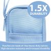 imageSPACEMATE Pencil Case Pouch Box Bag School Supplies Girls Boys Kids Cute Preppy Stuff Large Big Capacity Aesthetic Pen Organizer Back to College Stationary Dark Cyan Heavy Duty Canvas 1800mlSky Blue