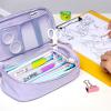 imageSPACEMATE Pencil Case Pouch Box Bag School Supplies Girls Boys Kids Cute Preppy Stuff Large Big Capacity Aesthetic Pen Organizer Back to College Stationary Dark Cyan Heavy Duty Canvas 1800mlPurple