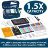 imageSPACEMATE Pencil Case Pouch Box Bag School Supplies Girls Boys Kids Cute Preppy Stuff Large Big Capacity Aesthetic Pen Organizer Back to College Stationary Dark Cyan Heavy Duty Canvas 1800mlMidnight Blue