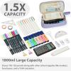 imageSPACEMATE Pencil Case Pouch Box Bag School Supplies Girls Boys Kids Cute Preppy Stuff Large Big Capacity Aesthetic Pen Organizer Back to College Stationary Coal Black Standard Stlye 1800mlLight Purple
