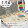 imageSPACEMATE Pencil Case Pouch Box Bag School Supplies Girls Boys Kids Cute Preppy Stuff Large Big Capacity Aesthetic Pen Organizer Back to College Stationary Coal Black Standard Stlye 1800mlLight Purple