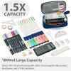imageSPACEMATE Pencil Case Pouch Box Bag School Supplies Girls Boys Kids Cute Preppy Stuff Large Big Capacity Aesthetic Pen Organizer Back to College Stationary Cornflower Blue Classic Stlye 1800mlNavy Blue