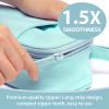 imageSPACEMATE Pencil Case Pouch Box Bag School Supplies Girls Boys Kids Cute Preppy Stuff Large Big Capacity Aesthetic Pen Organizer Back to College Stationary Dark Cyan Heavy Duty Canvas 1800mlEggshell Blue