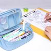 imageSPACEMATE Pencil Case Pouch Box Bag School Supplies Girls Boys Kids Cute Preppy Stuff Large Big Capacity Aesthetic Pen Organizer Back to College Stationary Dark Cyan Heavy Duty Canvas 1800mlSky Blue