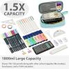 imageSPACEMATE Pencil Case Pouch Box Bag School Supplies Girls Boys Kids Cute Preppy Stuff Large Big Capacity Aesthetic Pen Organizer Back to College Stationary Cornflower Blue Classic Stlye 1800mlEggshell Blue