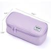 imageSPACEMATE Pencil Case Pouch Box Bag School Supplies Girls Boys Kids Cute Preppy Stuff Large Big Capacity Aesthetic Pen Organizer Back to College Stationary Coal Black Standard Stlye 1800mlLavender