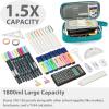 imageSPACEMATE Pencil Case Pouch Box Bag School Supplies Girls Boys Kids Cute Preppy Stuff Large Big Capacity Aesthetic Pen Organizer Back to College Stationary Cornflower Blue Classic Stlye 1800mlTeal
