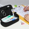 imageSPACEMATE Pencil Case Pouch Box Bag School Supplies Girls Boys Kids Cute Preppy Stuff Large Big Capacity Aesthetic Pen Organizer Back to College Stationary Dark Cyan Heavy Duty Canvas 1800mlCoal Black