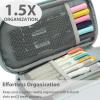 imageSPACEMATE Pencil Case Pouch Box Bag School Supplies Girls Boys Kids Cute Preppy Stuff Large Big Capacity Aesthetic Pen Organizer Back to College Stationary Cornflower Blue Classic Stlye 1800mlPowder Blue