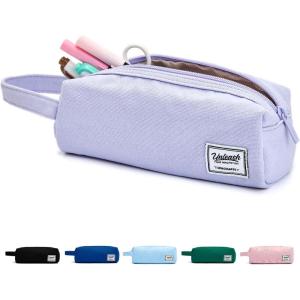 imageSPACEMATE Pencil Case Pouch Box Bag School Supplies Girls Boys Kids Cute Preppy Stuff Large Big Capacity Aesthetic Canvas Pen Organizer Back to College Stationary Sky Blue Simple Style 1200mlLavender