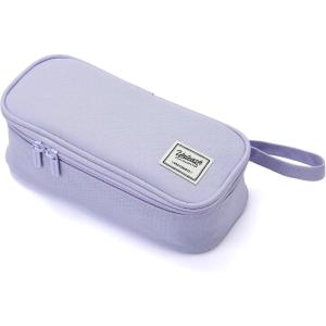 imageSPACEMATE Pencil Case Pouch Box Bag School Supplies Girls Boys Kids Cute Preppy Stuff Large Big Capacity Aesthetic Pen Organizer Back to College Stationary Coal Black Standard Stlye 1800mlLavender